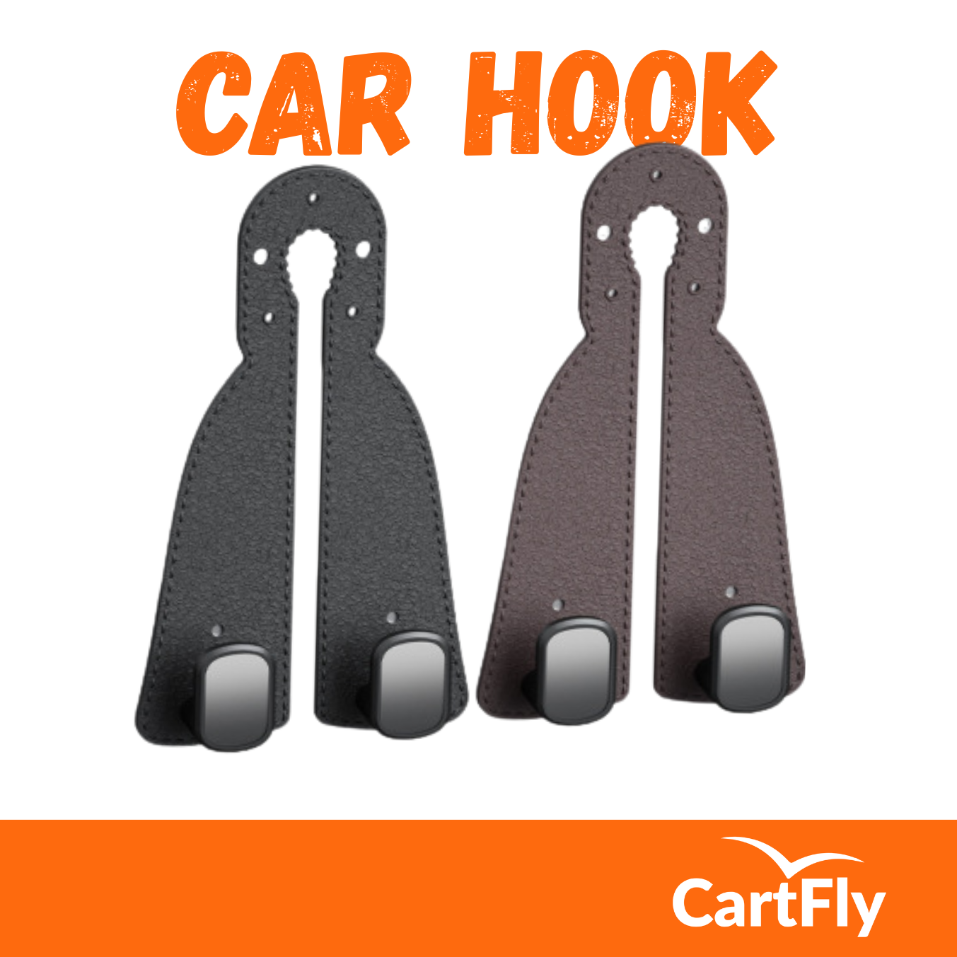 (2pcs) 360° Rotatable Black Premium Car Seat Hook - Image 4