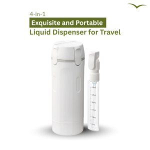 White 4-in-1 Leak-Proof Liquid Dispenser for Travel
