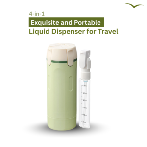 Green 4-in-1 Travel Liquid Dispenser for Toiletries