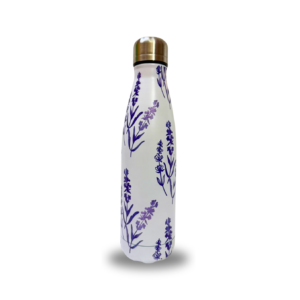 Floral Printed 500ml Vacuum Bottle - (W.Blue)