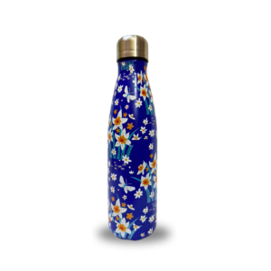Floral Printed 500ml Vacuum Bottle - (Blue)